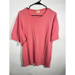 Vintage LL Bean T-Shirt Mens XL Pink Distressed Single Stitch Made in USA Salmon